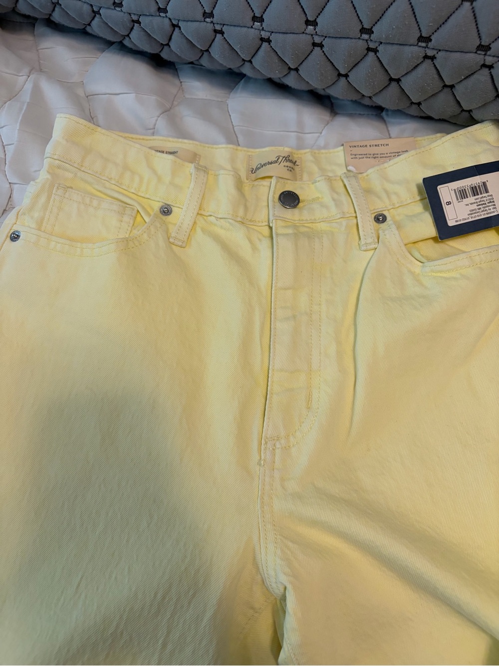 Universal Thread Women's Straight Leg Jeans in Pale Yellow